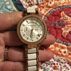 Rose Gold and White Parker MK watch